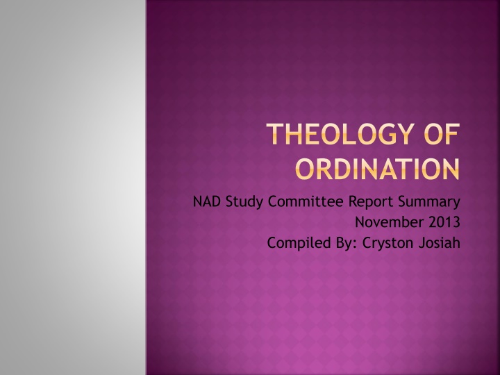 theology of ordination nad study committee report n.w