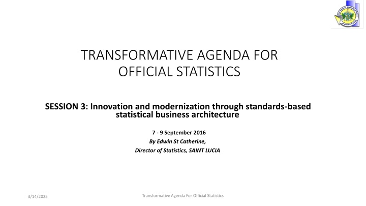 transformative agenda for official statistics n.w