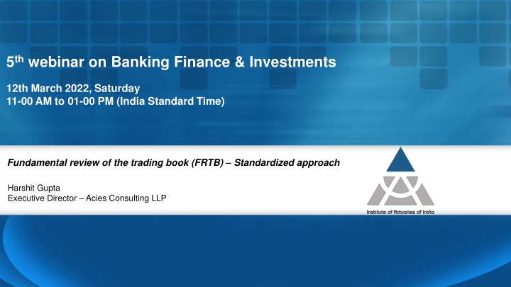 5 th webinar on banking finance investments n.w