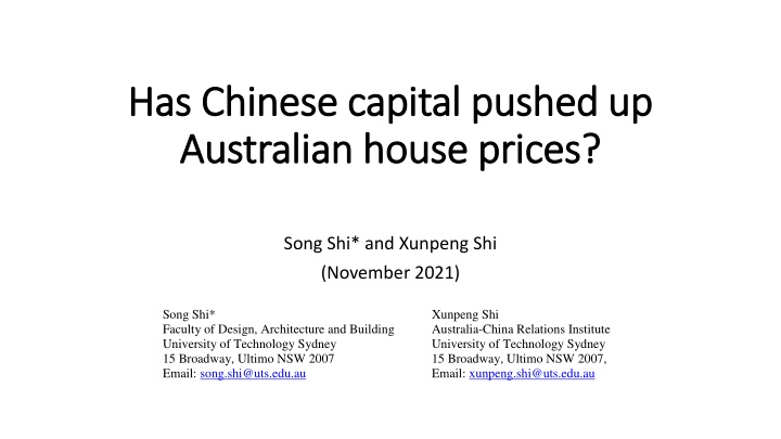 Impact of Chinese Capital on Australian House Prices