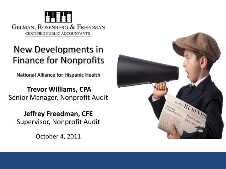 new developments in finance for nonprofits n.w