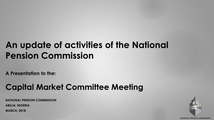 an update of activities of the national pension n.w