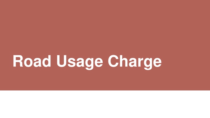 Road Usage Charge