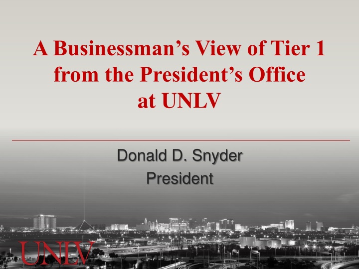 a businessman s view of tier 1 from the president n.w