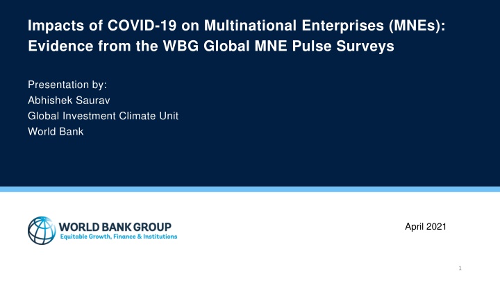 Impacts of COVID-19 on Multinational Enterprises - Insights & Trends