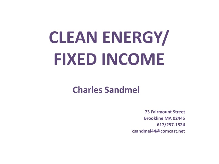 clean energy fixed income n.w