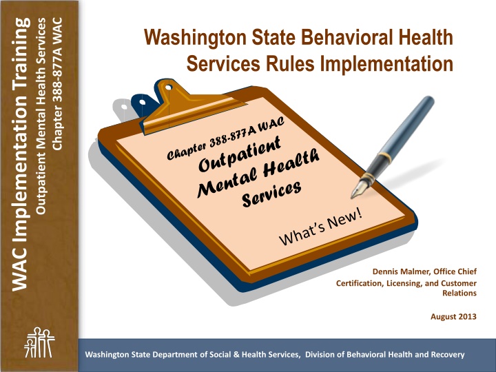 Outpatient Mental Health Services Implementation Training