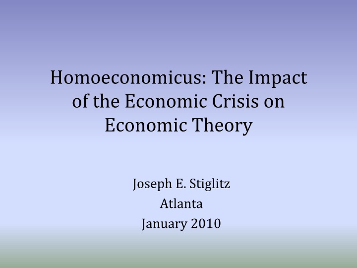 homoeconomicus the impact of the economic crisis n.w