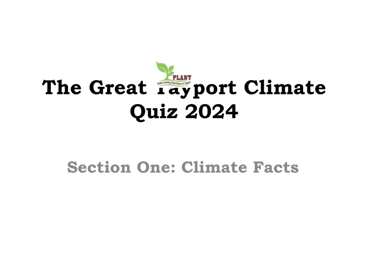 The Great Tayport Climate Quiz 2024