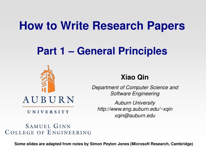 How to Write Research Papers: General Principles and Tips