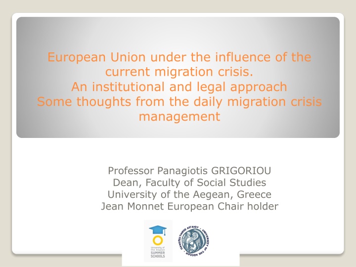European Union in the Current Migration Crisis: An Institutional Approach
