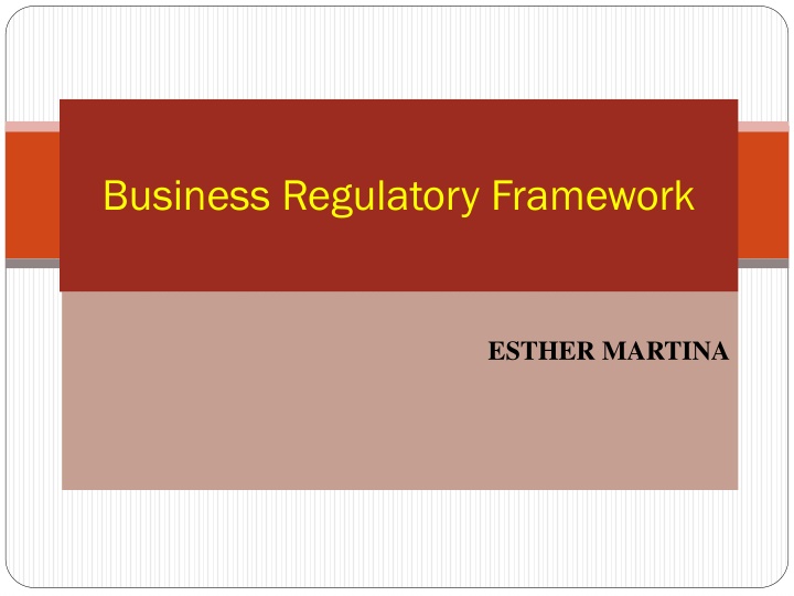 business regulatory framework n.w