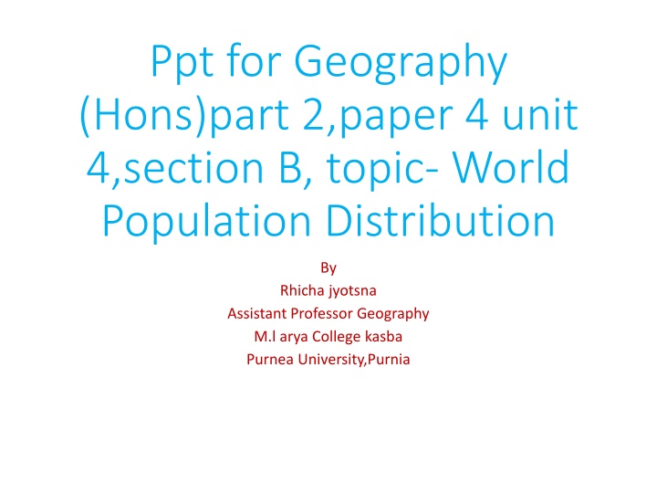 ppt for geography hons part 2 paper 4 unit n.w