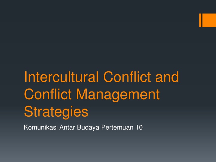 intercultural conflict and conflict management n.w