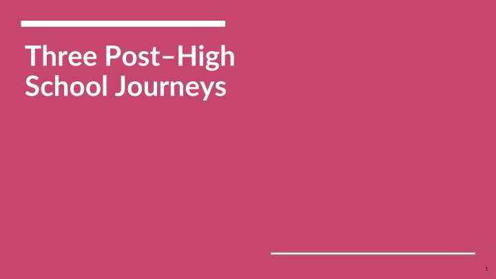 High School Post-Career Plans Exploration