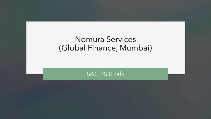 nomura services global finance mumbai n.w