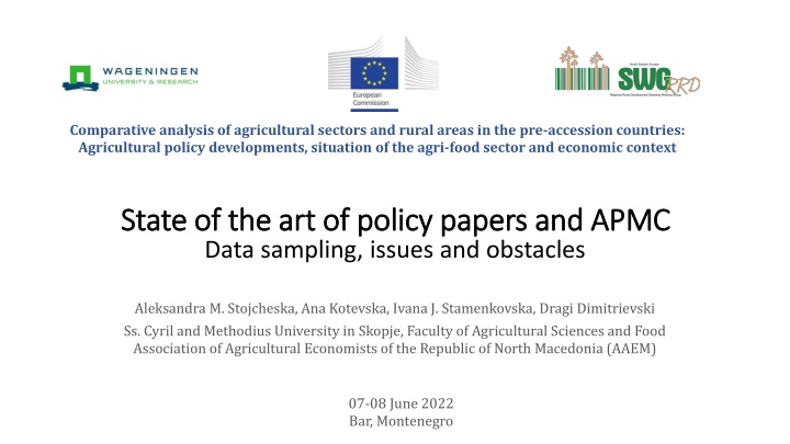 Comparative Analysis of Agricultural Sectors in Pre-Accession Countries