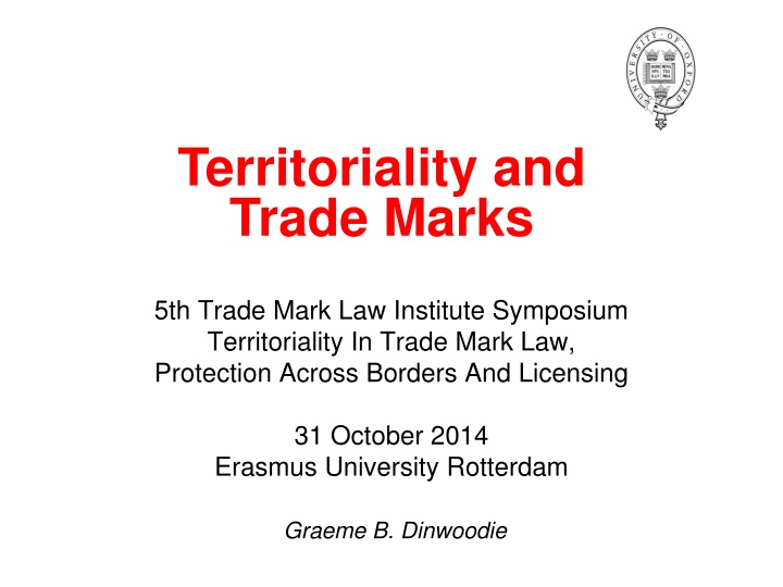 territoriality and trade marks n.w