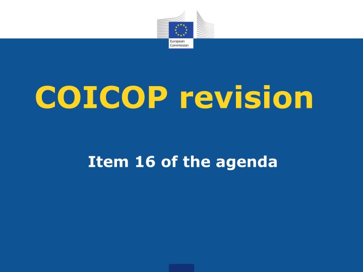 COICOP Revision Background and TSG Overview