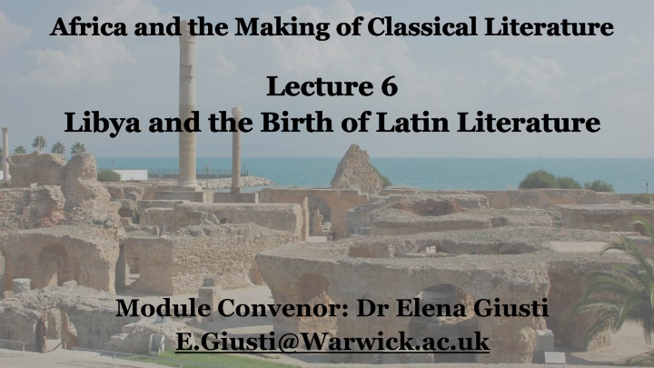 africa and the making of classical literature n.w