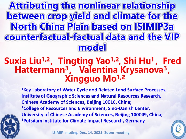 Nonlinear Relationship Between Crop Yield and Climate in North China Plain