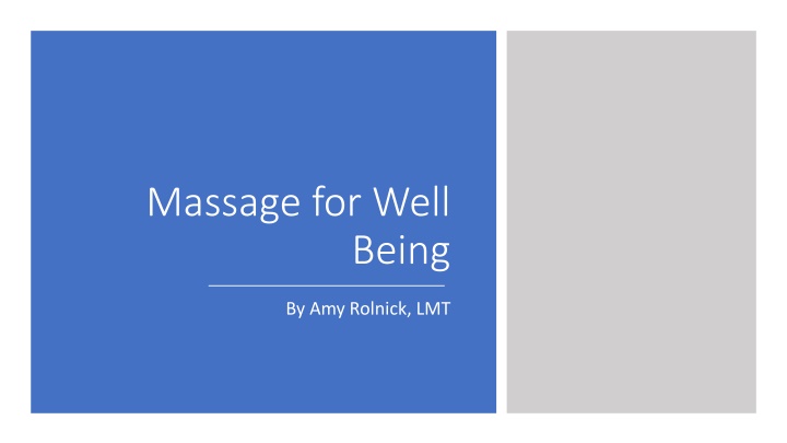 massage for well n.w