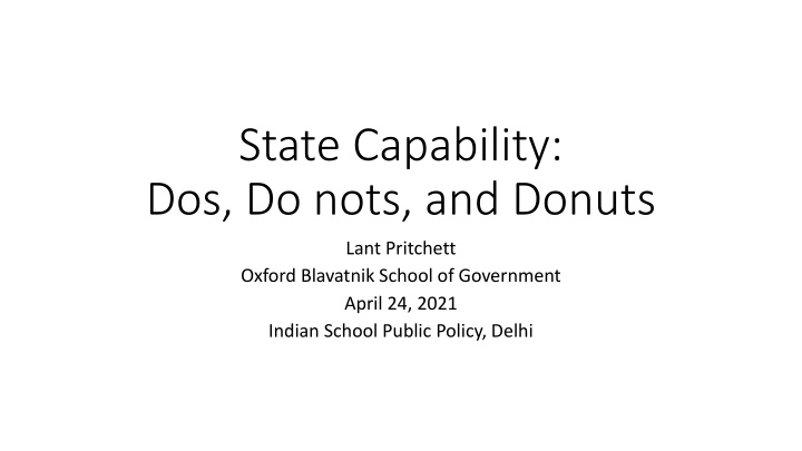 state capability dos do nots and donuts n.w