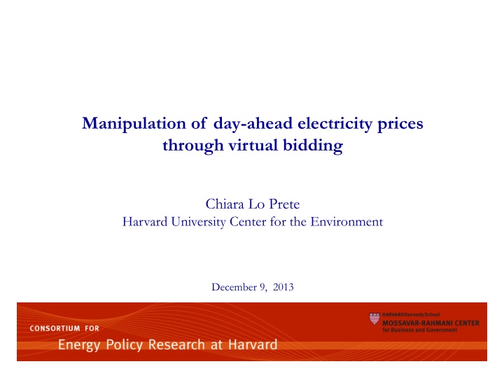 manipulation of day ahead electricity prices n.w