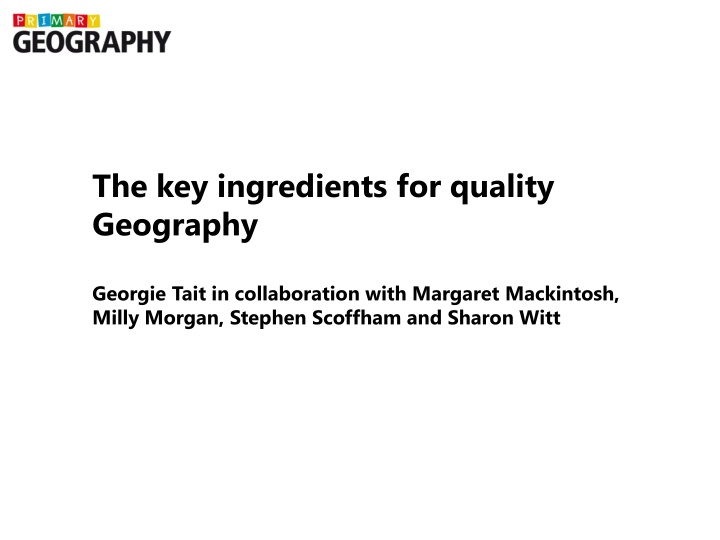 the key ingredients for quality geography n.w