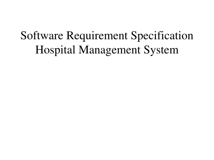 software requirement specification hospital n.w