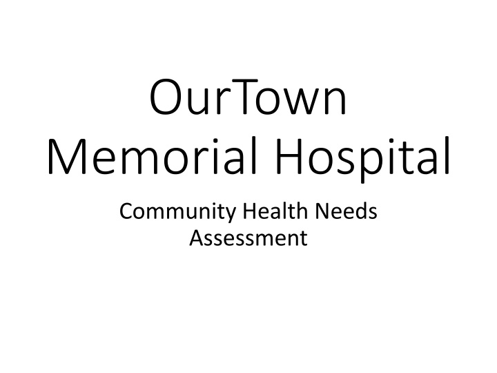 OurTown Memorial Hospital Community Health Assessment - Demographics & Needs