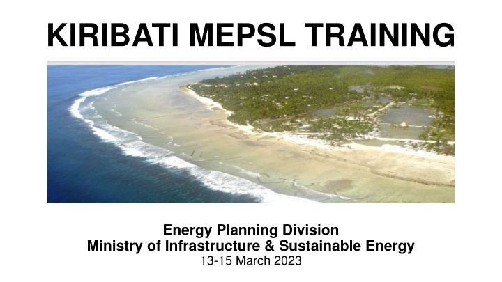 KIRIBATI MEPSL Training: Energy Sector Overview & Act 2022