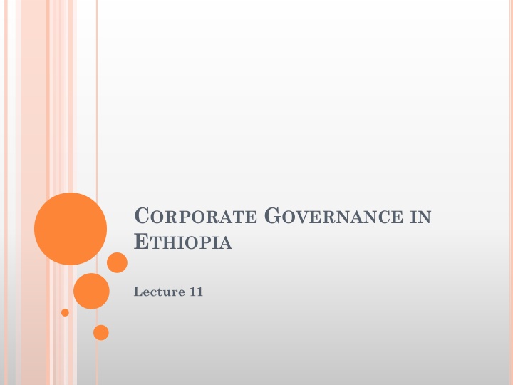 Corporate Governance in Ethiopia - Legal Implications and Policy Framework