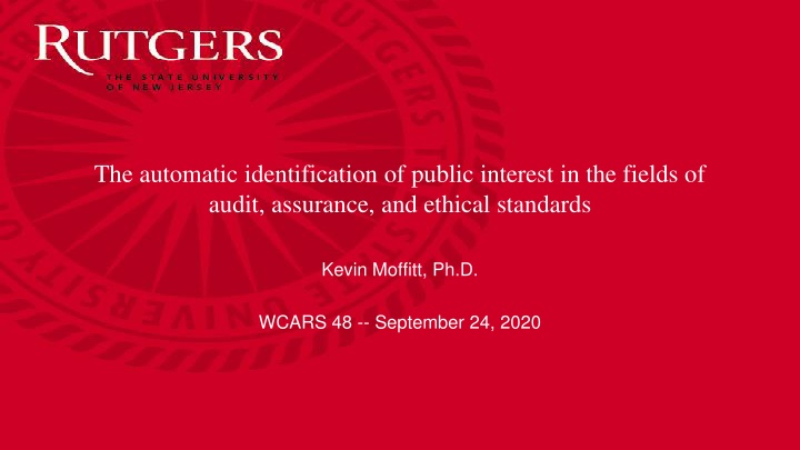 Automatic Identification of Public Interest in Audit and Assurance