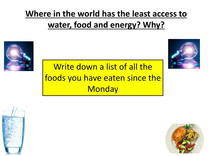 where in the world has the least access to water n.w