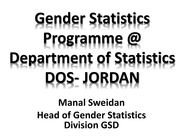 Gender Statistics Programme at Department of Statistics