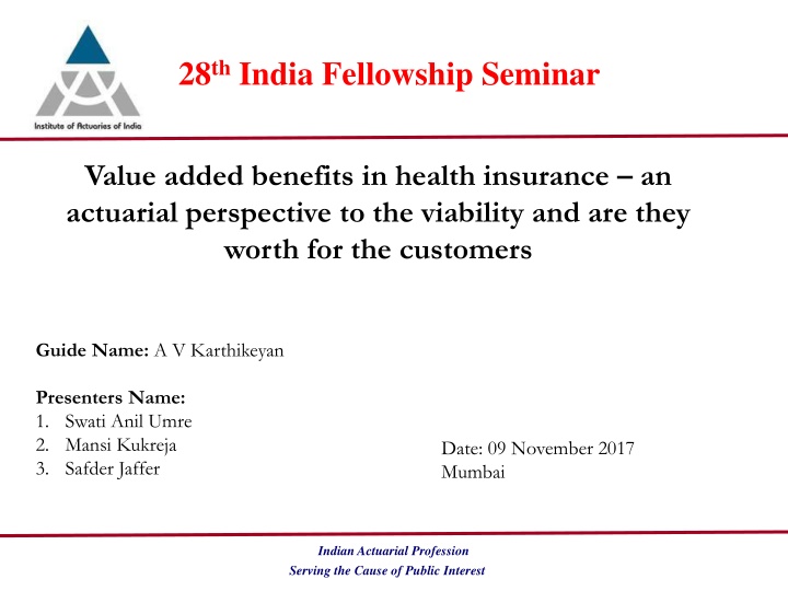 28 th india fellowship seminar n.w