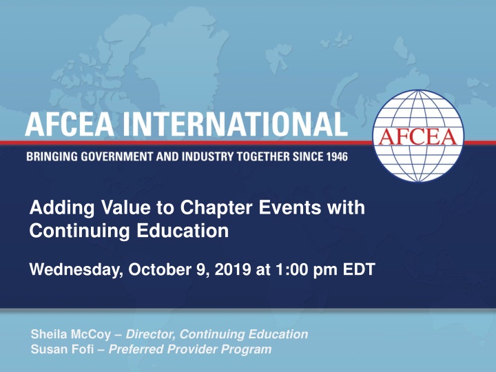 Adding Value to Chapter Events with Continuing Education