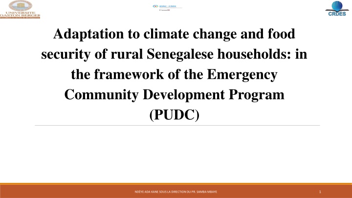 Climate Change Adaptation and Food Security in Rural Senegal