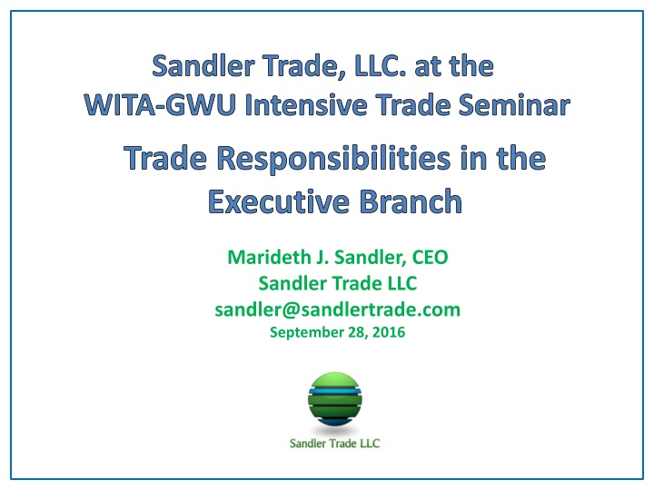 sandler trade llc at the wita gwu intensive trade n.w
