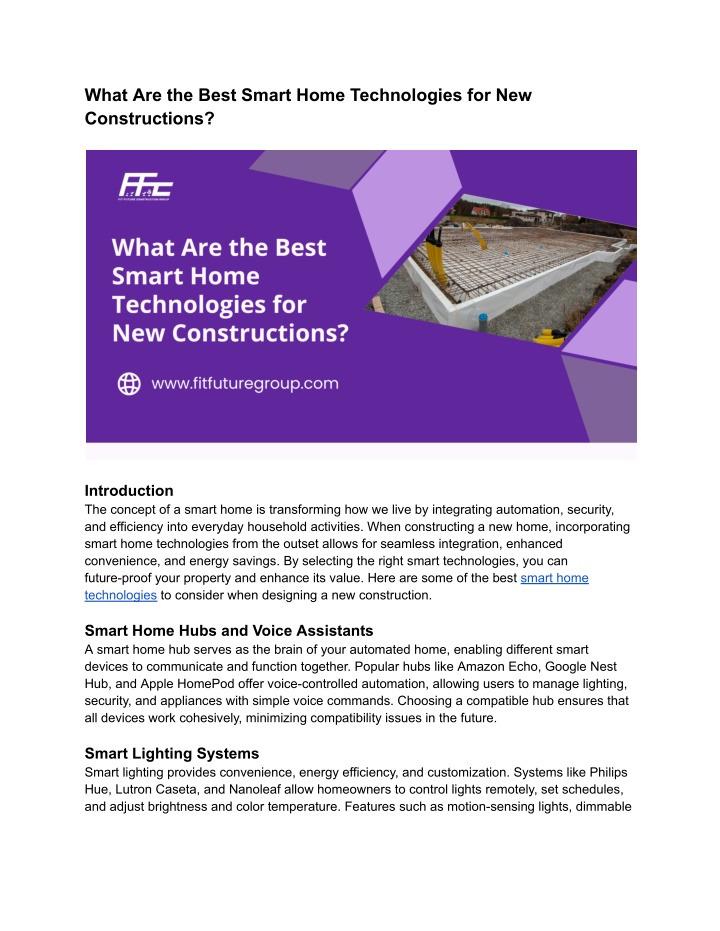 what are the best smart home technologies n.w