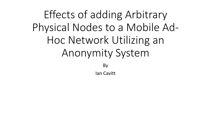 Enhancing Mobile Ad-Hoc Network Resilience