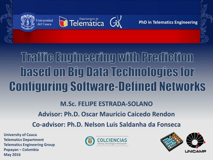 PhD in Traffic Engineering with Big Data Predictions for Software-Defined Networks