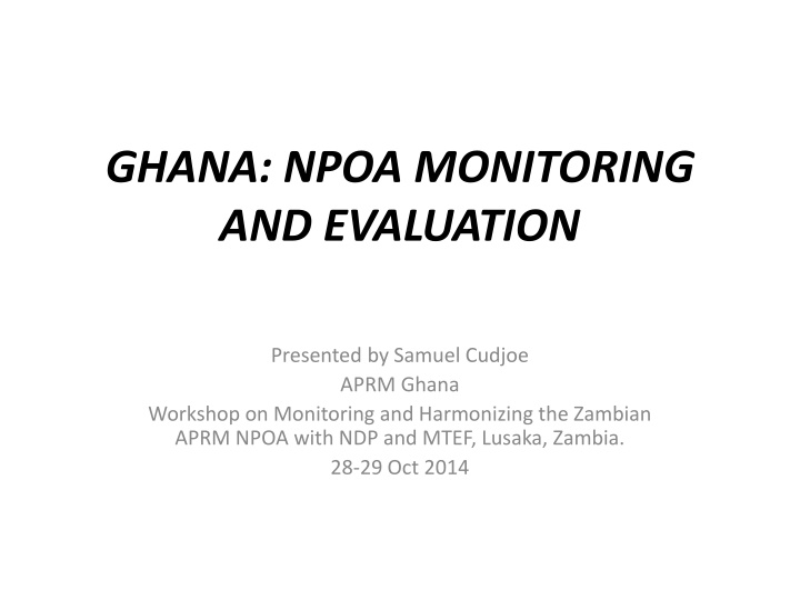 ghana npoa monitoring and evaluation n.w