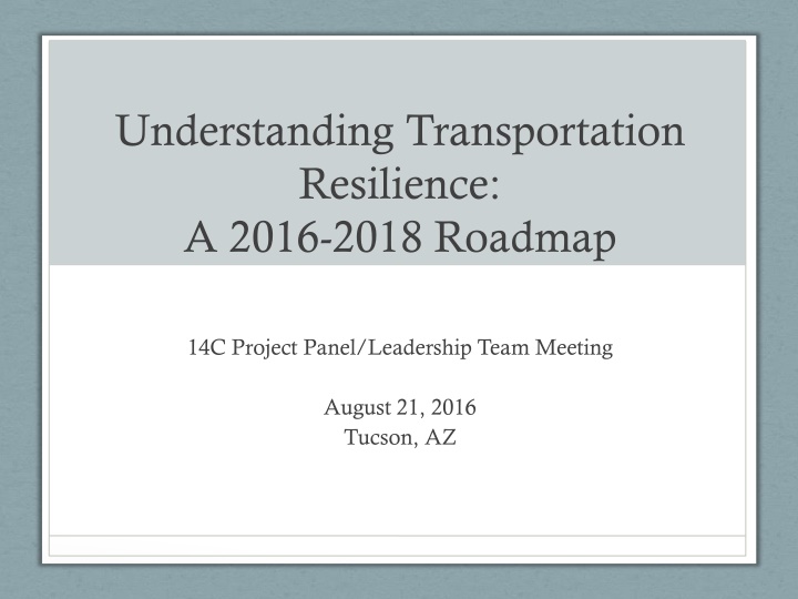 understanding transportation resilience a 2016 n.w