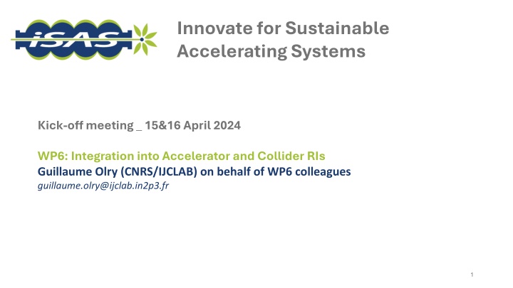 innovate for sustainable accelerating systems n.w
