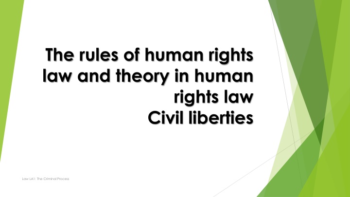 Human Rights Law and Civil Liberties