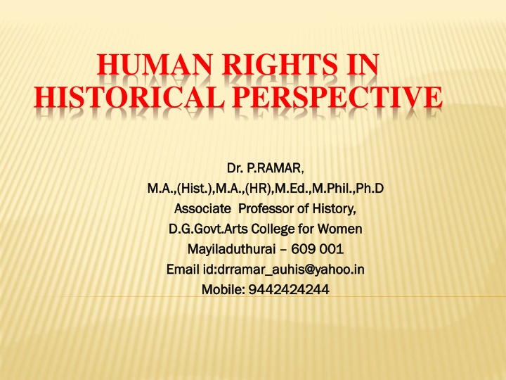 human rights in historical perspective n.w