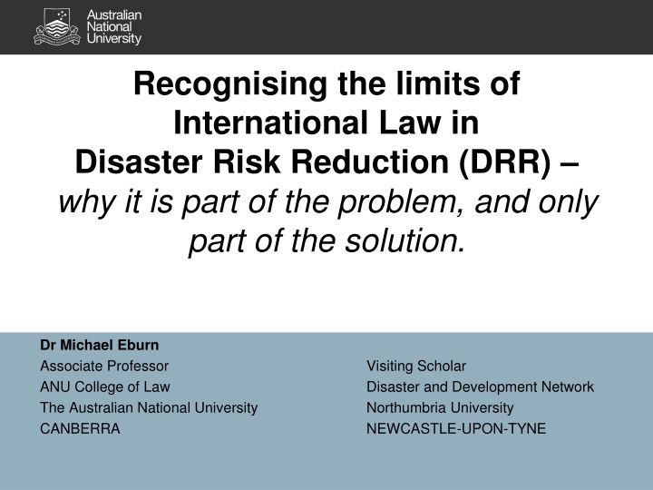 Limits of International Law in Disaster Risk Reduction