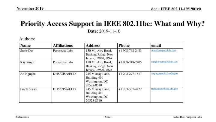 Priority Access Support in IEEE 802.11be: What and Why?